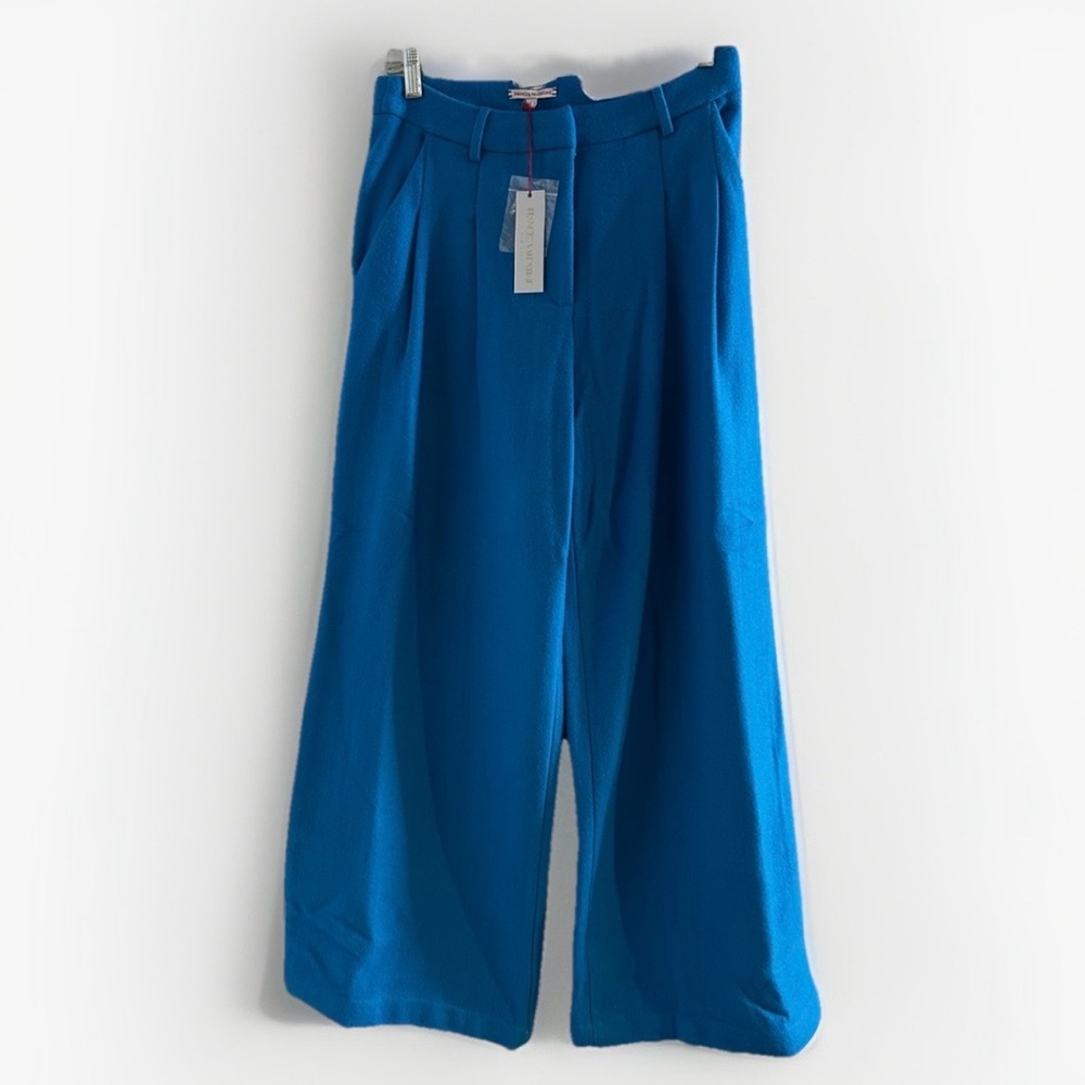 Frances Valentine Bossy Pant Wide Leg Wool Turquoise Size 4 NWT - Picture 6 of 9